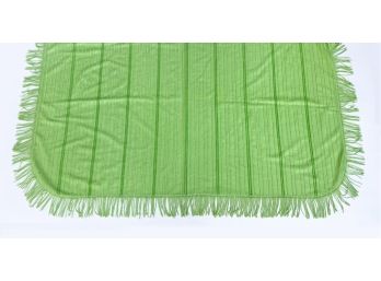 Retro Green Twin Bed Coverlet With Fringe