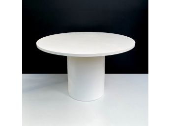 Postmodern Round White Laminate Dining Table