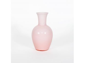 Vintage Pink Cased Glass Vase Designed By Larry Laslo For Mikasa