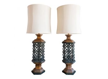 Hollywood Regency Lamps By Fortune Lamp Co. - A Pair