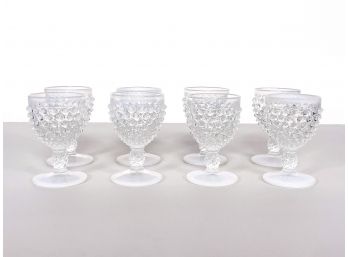 Anchor Hocking Moonstone Opalescent Hobnail Cordial Glasses
