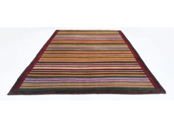 Colorful Striped Wool Area Rug
