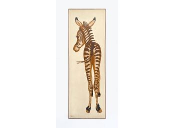 X-large 1970s Painting By Famous Pop Artist Eddie Powell (taogaea) Titled Ed's Zebra