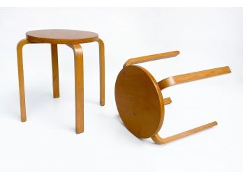 Pair Of Bentwood Stools Attributed To Alvar Aalto (pair 1 Of 2)