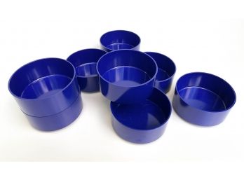 Vintage Heller Massimo Vignelli Blue Bowls - Set Of 8