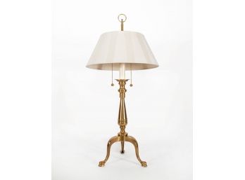 Classic Frederick Cooper Brass Lamp With Fabric Shade