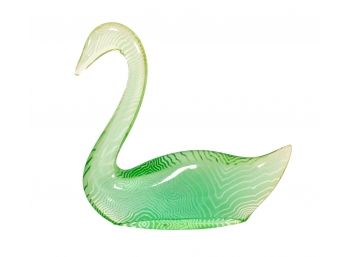 Green Lucite Swan By Abraham Palatnik