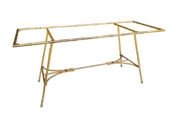 Vintage Faux Bamboo Gilt Table Or Desk - No Glass
