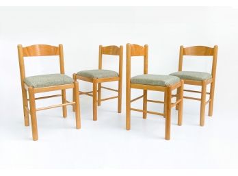 Blonde Post Modern Italian Dining Chairs-  Set Of 4