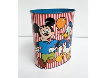 Vintage Mickey Mouse Metal Wastepaper Basket