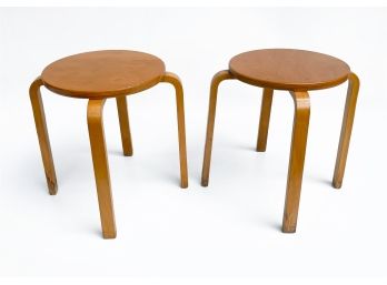 Pair Of Bentwood Stools Attributed To Alvar Aalto (Pair 2 Of 2)
