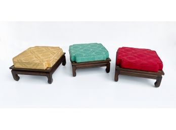 Vintage Asian Inspired Stacking Ottomans/Stools