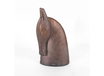 Vintage Terracotta Horse Head Sculpture By Annette Eldmark