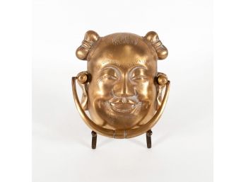 Vintage Brass Buddha Face Door Knocker