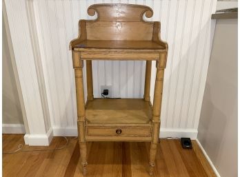 B9, Small Antique Pine Side Table With Two Tiers