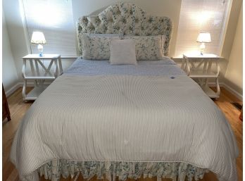 B5, Queen Size Headboard And Linens, No Mattress