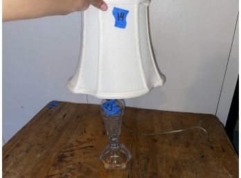 B14 And B23, Small Glass Lamp With White Shade