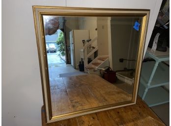 B11, Gold And Cream Beveled Mirror