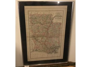 1894 Map Of Arkansas/ Louisiana/ Mississippi