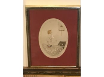 Art Deco Colored Etching- Signed