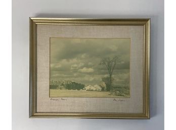 Vintage Photo Landscape Print, Signed