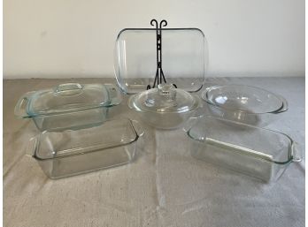 Assortment Of Glass Bakeware And Mixing Bowls