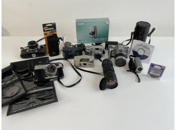 Camera Collection Including Canon EOS, Pentax, Olympus And More