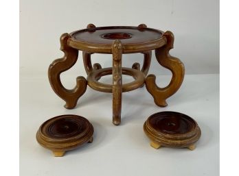 Trio Of Wooden Plant Stands