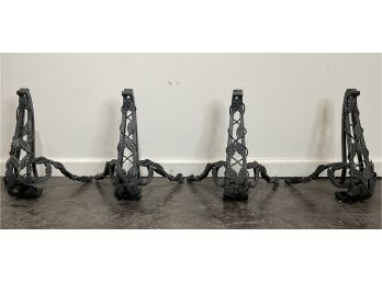 Set Of 4 Vintage Wrought Iron Table Legs