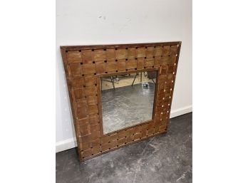 Industrial Woven Metal Accent Mirror