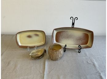 Beautiful Collection Of Frankoma Pottery Pieces In Neutral Beige