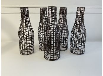 Set Of 5 Metal Cage Style Pendant Shades