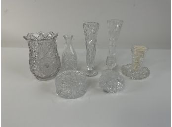 Lovely Collection Of Crystal And Glass Vases Including Lenox Crystal Star Vase