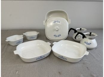 Unbelievable Vintage Corning Ware Set In Classic Cornflower Pattern