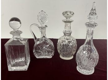 Set Of 4 Vintage Decanters