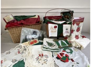 Huge Assortment Of Christmas And Holiday Table Linens