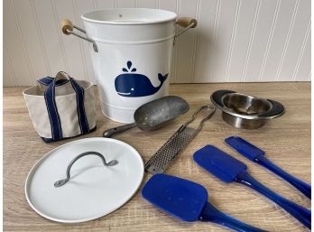 Vineyard Vines Ice Bucket And Utensils