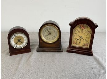 Mantle Clock Trio Including Vintage Telechron And More