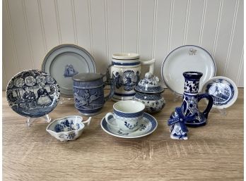 Blue And White Delft Type Collectibles