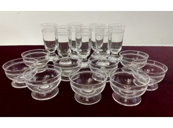 Beautiful Set Of Vintage Etched Glassware