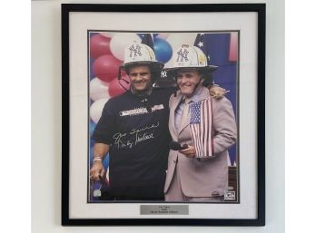 Joe Torre With Rudy Giuliani Autographed Print, COA Included