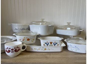 Vintage Corning Ware Pieces In Variety Of Patterns