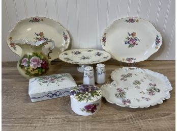 Assorted Floral China By Limoges, Royal Stafford And More