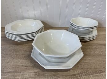 White Johnson Brother Bowls And Plates