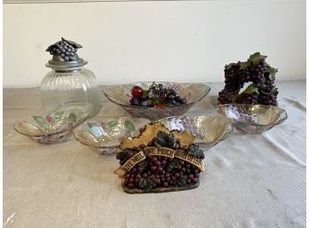 Assortment Of Grape Motif Decor And Serveware