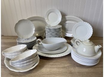 Large Assortment Of White China And Serving Pieces By Johnson Brothers, Buffalo And Pyroceram