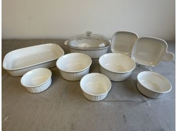 Collection Of White Corning Wear Pieces