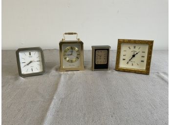 Collection Of 4 Mantle Clocks By Seiko, Marcelli And More