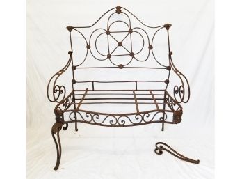 Antique French Wrought Iron Bench Seat  Needs Repair