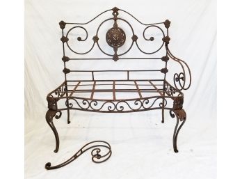 Antique French Wrought Iron Bench Seat  Needs Repair